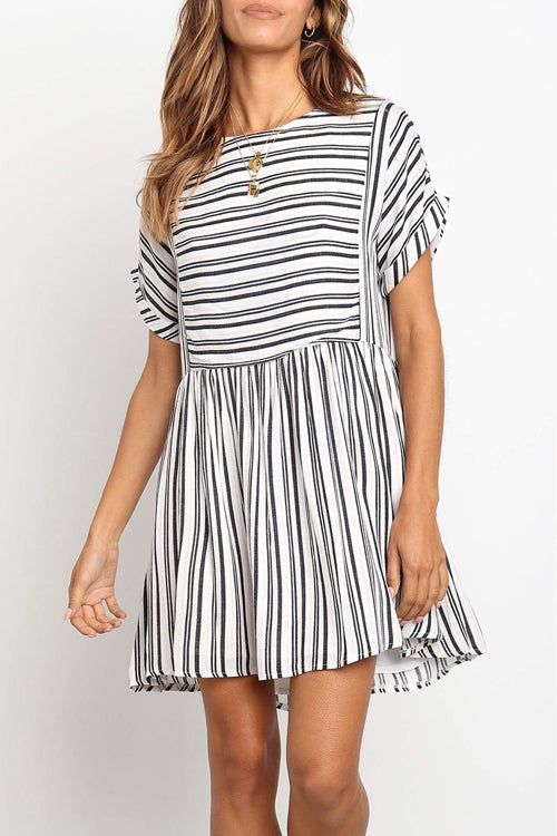 By Your Side Stripe Short Sleeve Mini Dress