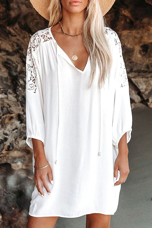 By Your Side Lace Cover-Up Mini Dress