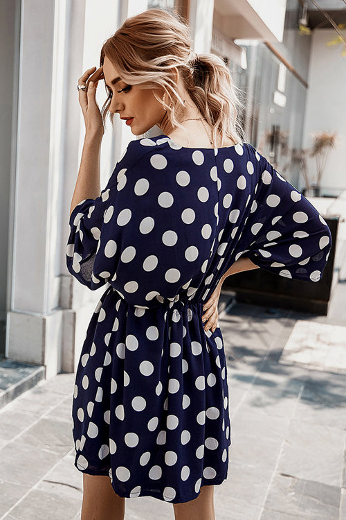 Lighthearted Occasion Button-Up Dot Mini Dress - 3 Colors