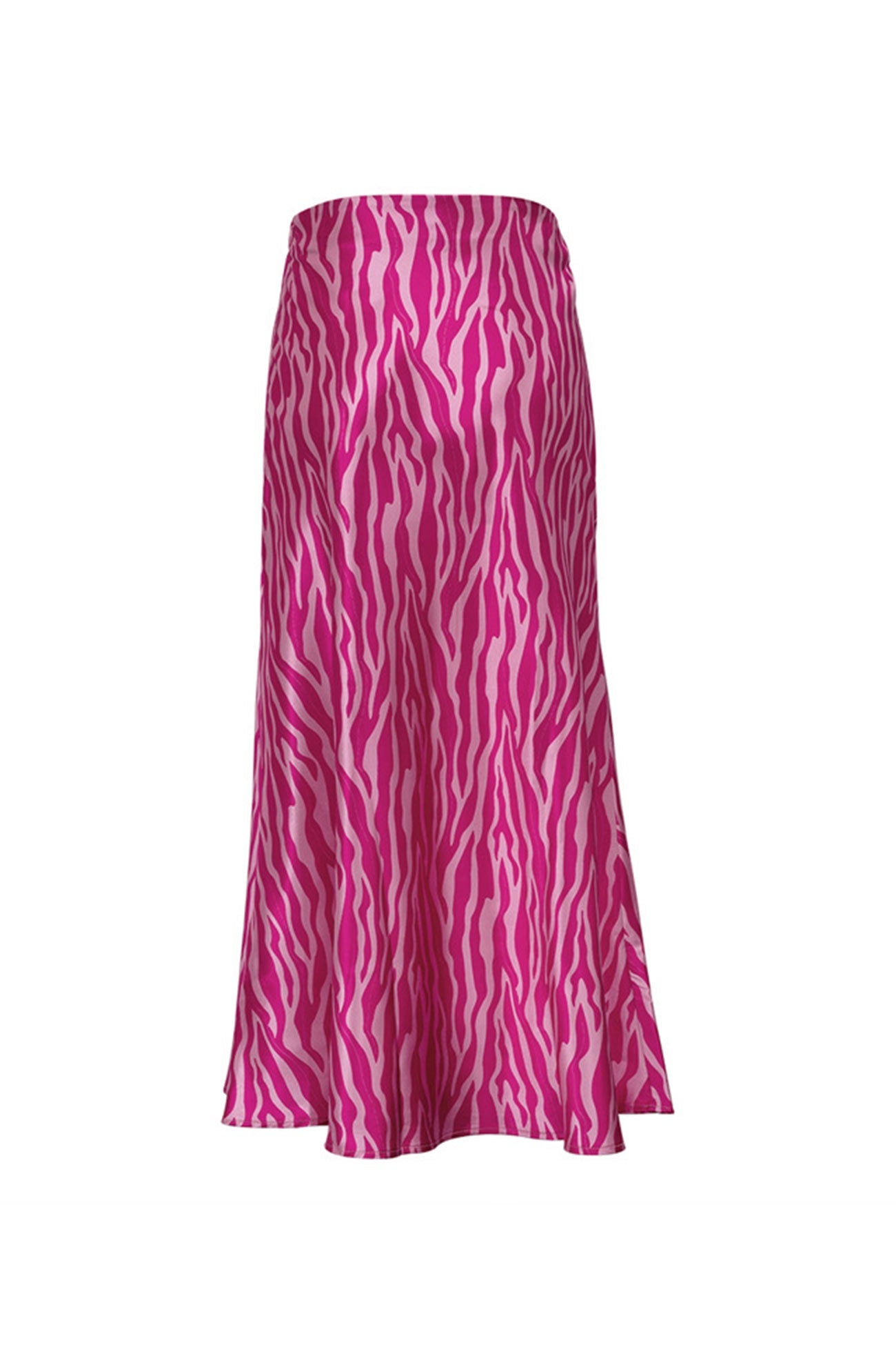 Zebra Print Fishtail Midi Skirt