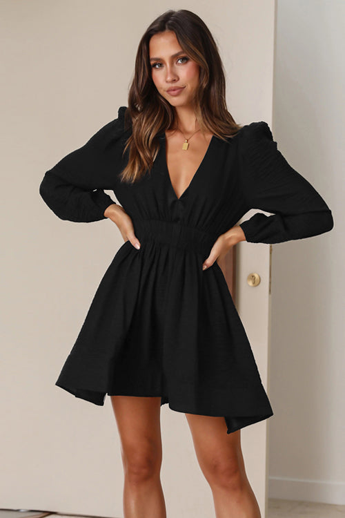 On The Chase V-Neck Long Sleeve Mini Dress - 6 Colors