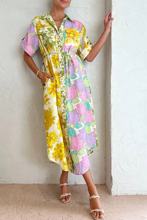 Look Of Love Floral Print Short Sleeve Maxi Dress