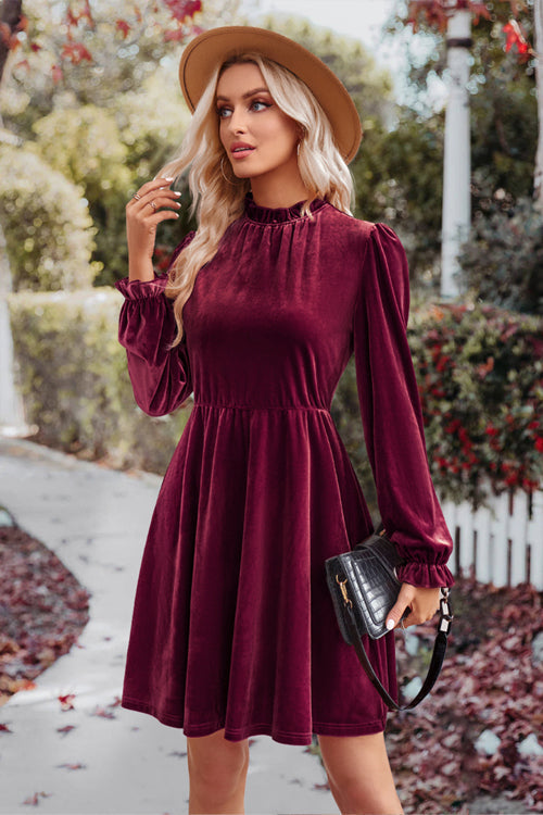 Can't Help But Love Velvet Long Sleeve Mini Dress - 3 Colors