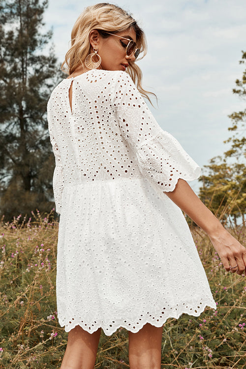 All Of My Heart Crochet Lace Mini Dress