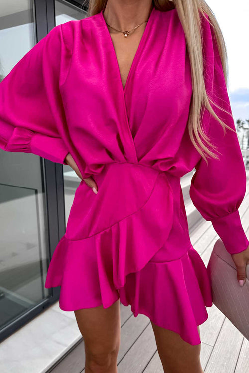 Love Swept OL Wrap Long Sleeve Mini Dress - 4 Colors