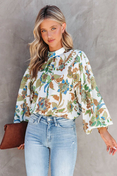 You're Gorgeous Floral Print Long Sleeve Top