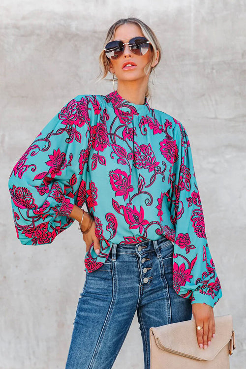 You're Gorgeous Floral Print Long Sleeve Top