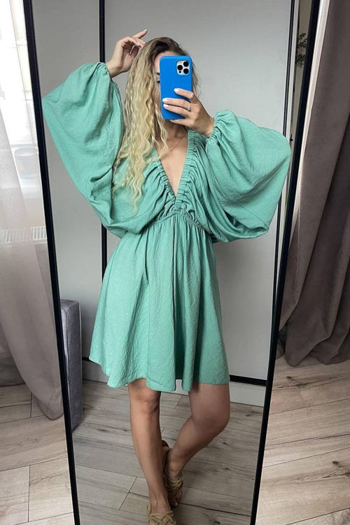 Feeling So Sweet V-neck Long Sleeve Mini Dress - 7 Colors