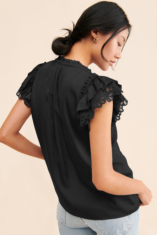 A True Beauty Lace Short Sleeve Top - 4 Colors