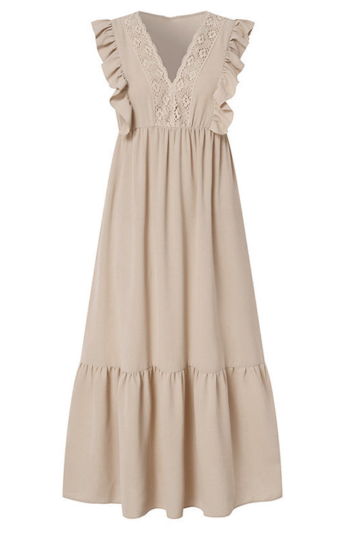 Worth Your While Lace Ruffled Maxi Dress - 3 Colors