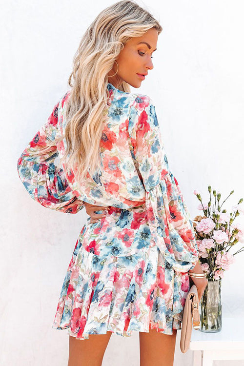 Love Of Romance Floral Print Ruffle Mini Dress - 5 Colors