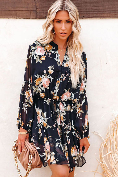 Love Of Romance Floral Print Ruffle Mini Dress - 5 Colors