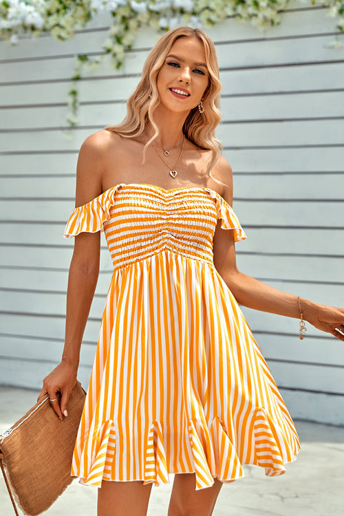 Loveliest Look Striped Off Shoulder Mini Dress - 3 Colors