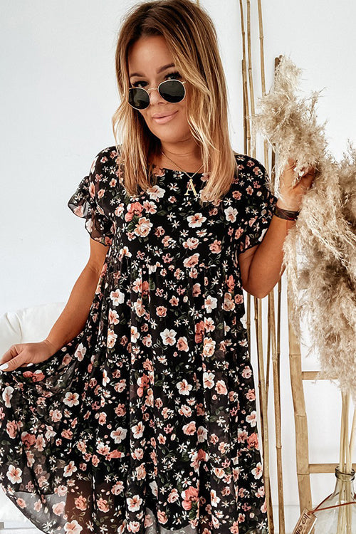 Feels Right Floral Print Short Sleeve Mini Dress - 3 Colors