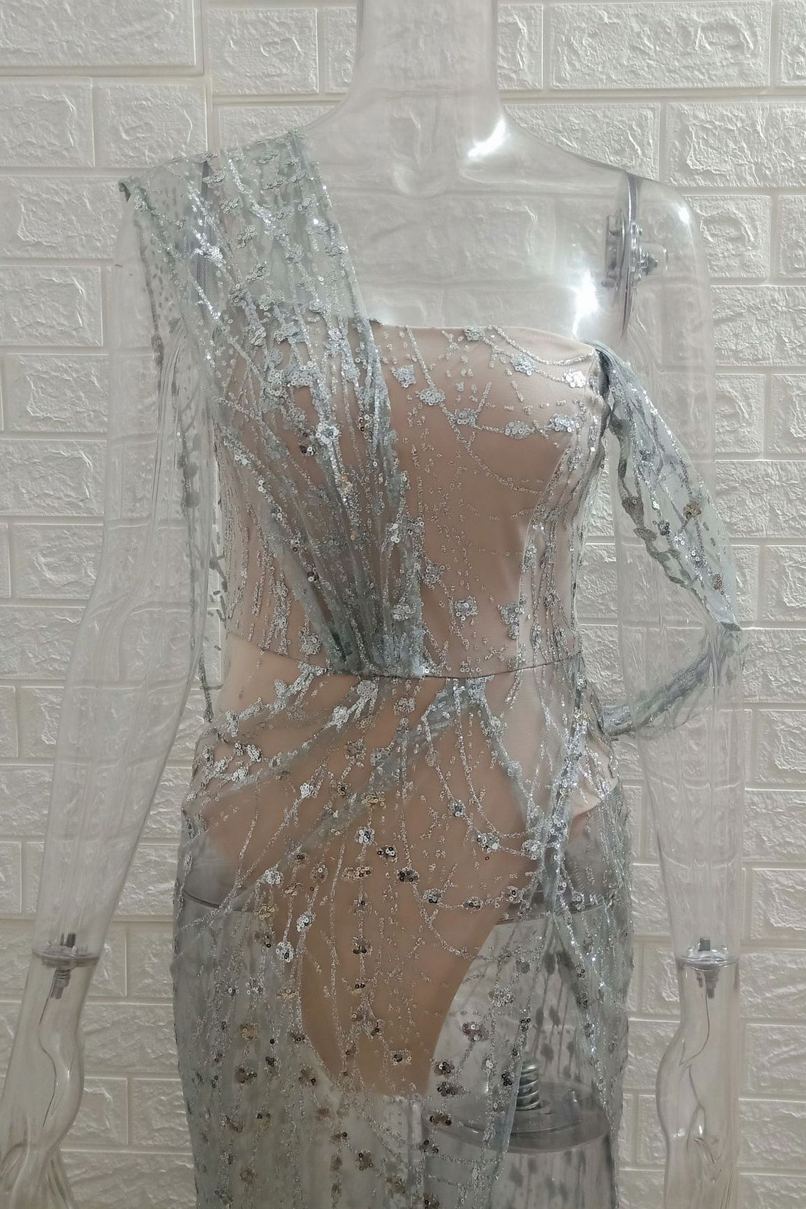 Bella Inspired Sexy One Shoulder See Through Evening Dress