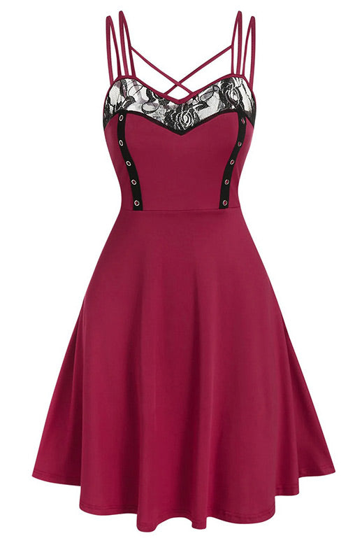 Burgundy A-Line Sleeveless Homecoming Dress