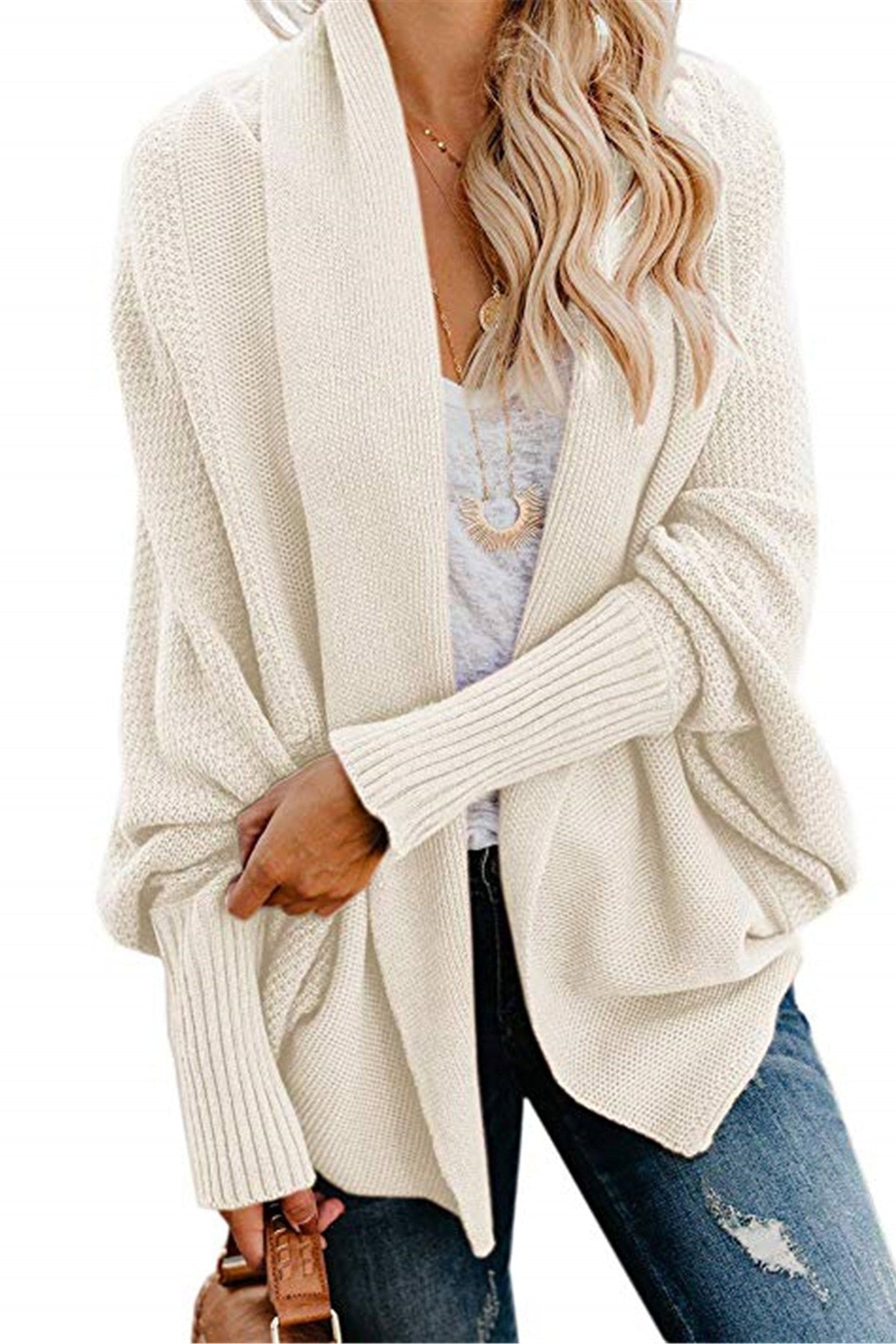 Casual Grey Midi Knit Sweater Cardigan