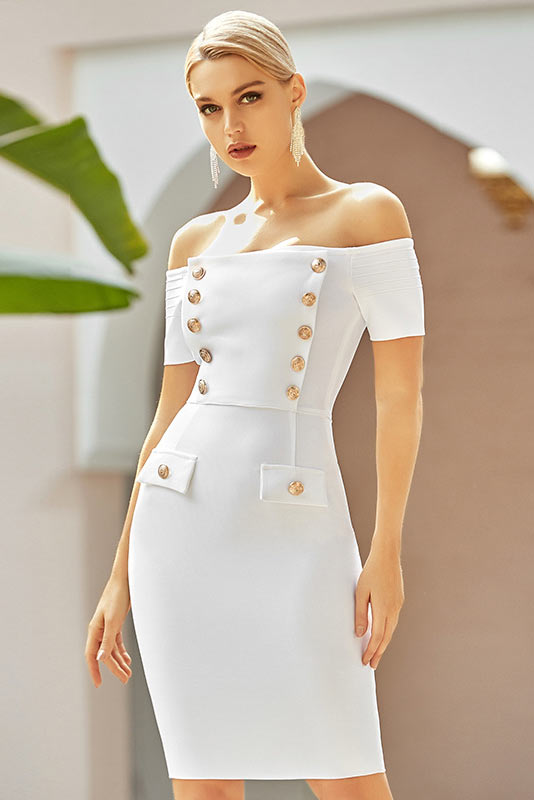 Off-The-Shoulder Bandage Homecoming Party Dress