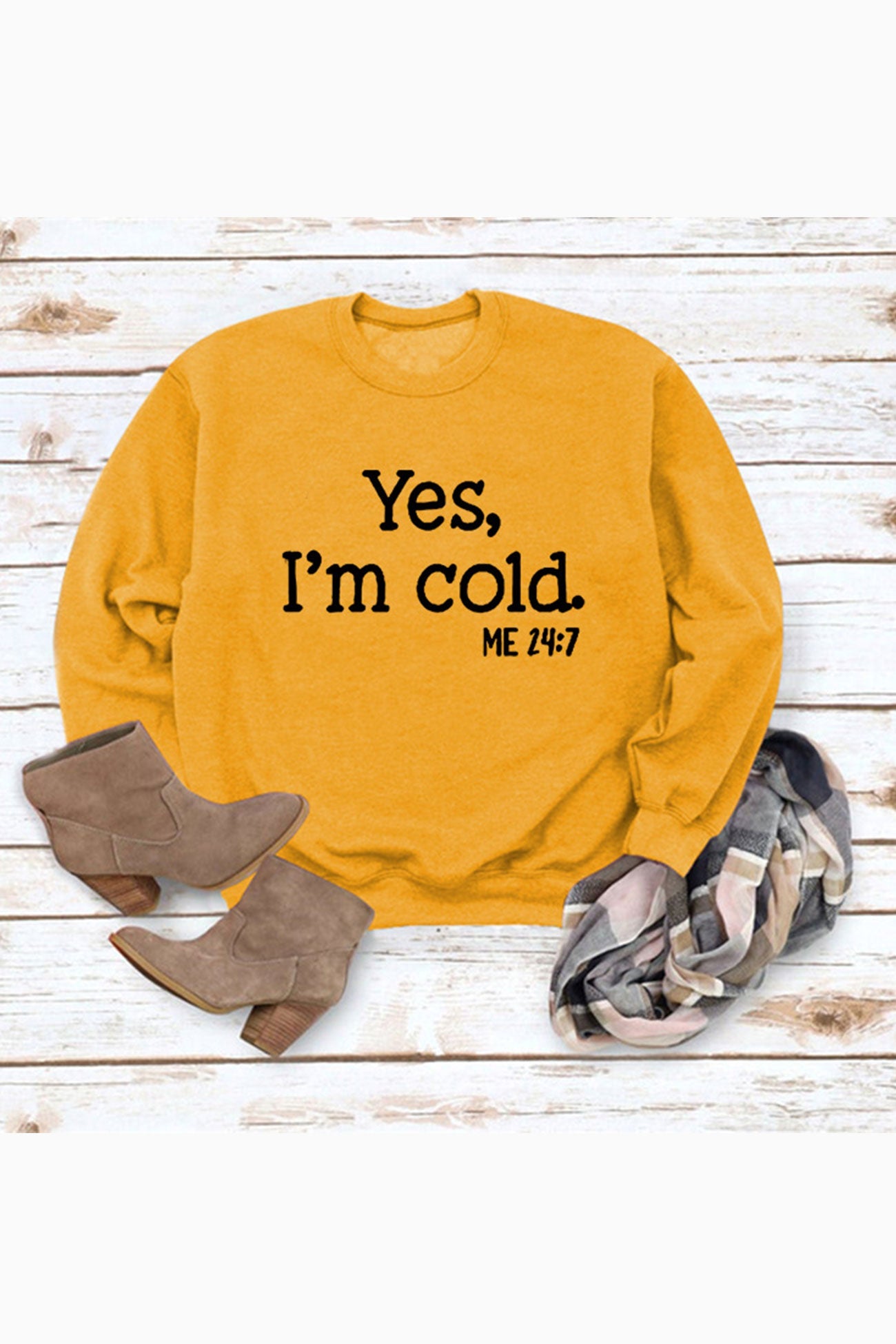 I'm Cold Letter Printed Sweatshirt