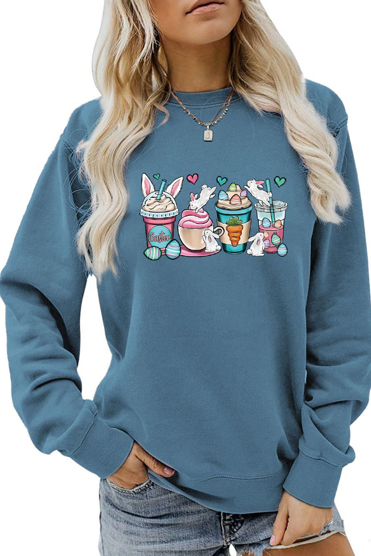 Ice Cream Bunny Print Sweatshirt