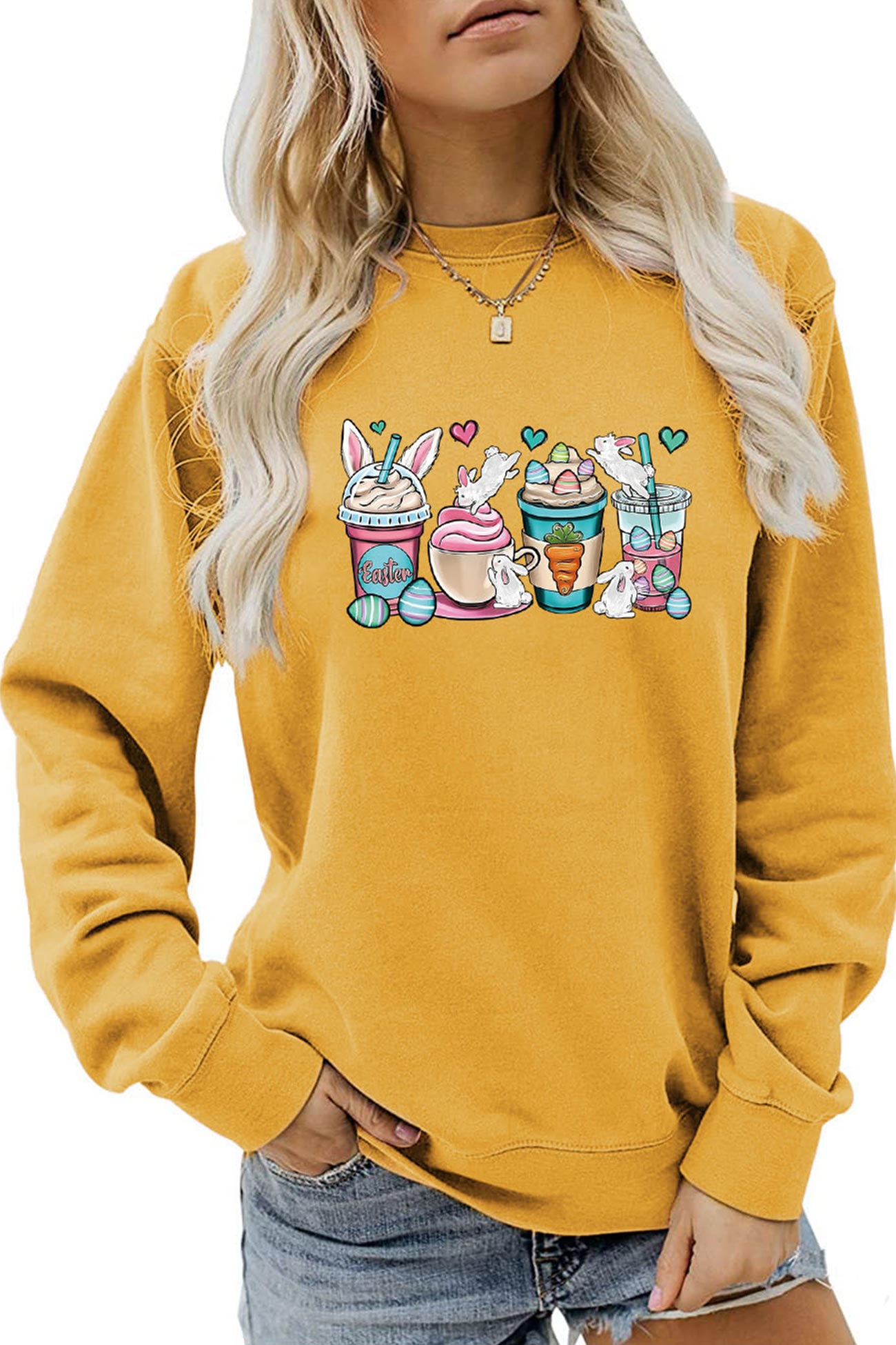 Ice Cream Bunny Print Sweatshirt