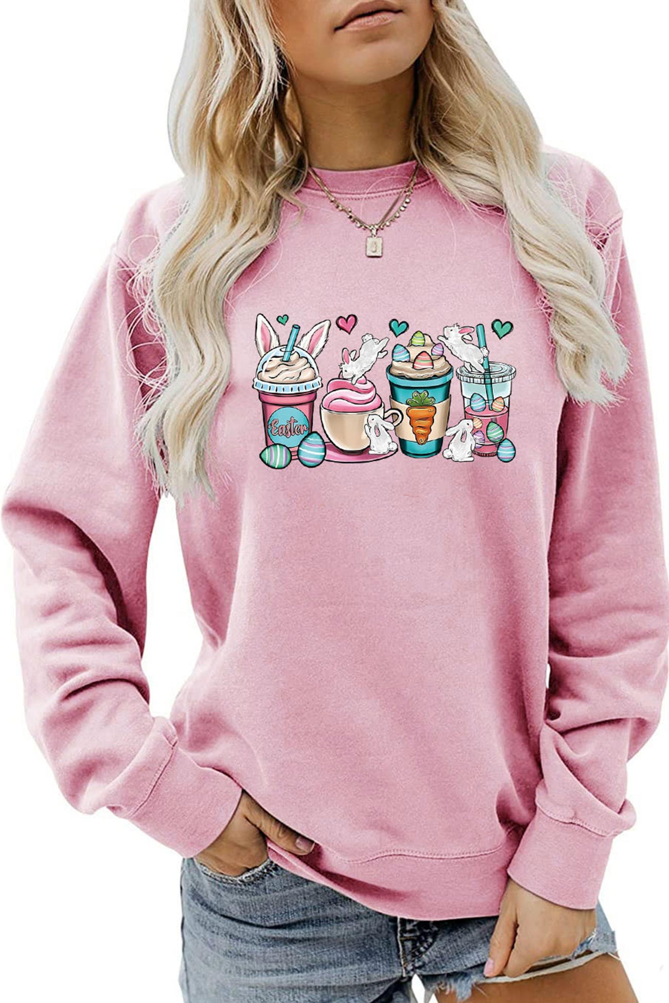 Ice Cream Bunny Print Sweatshirt