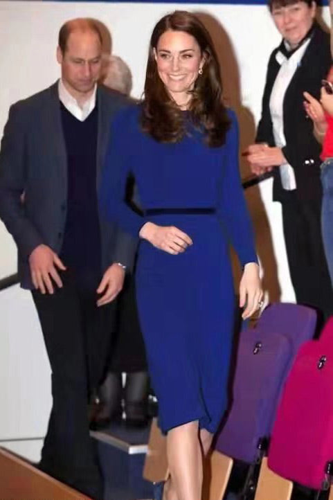 Kate Middleton Inspired Dark Royal Blue Dress