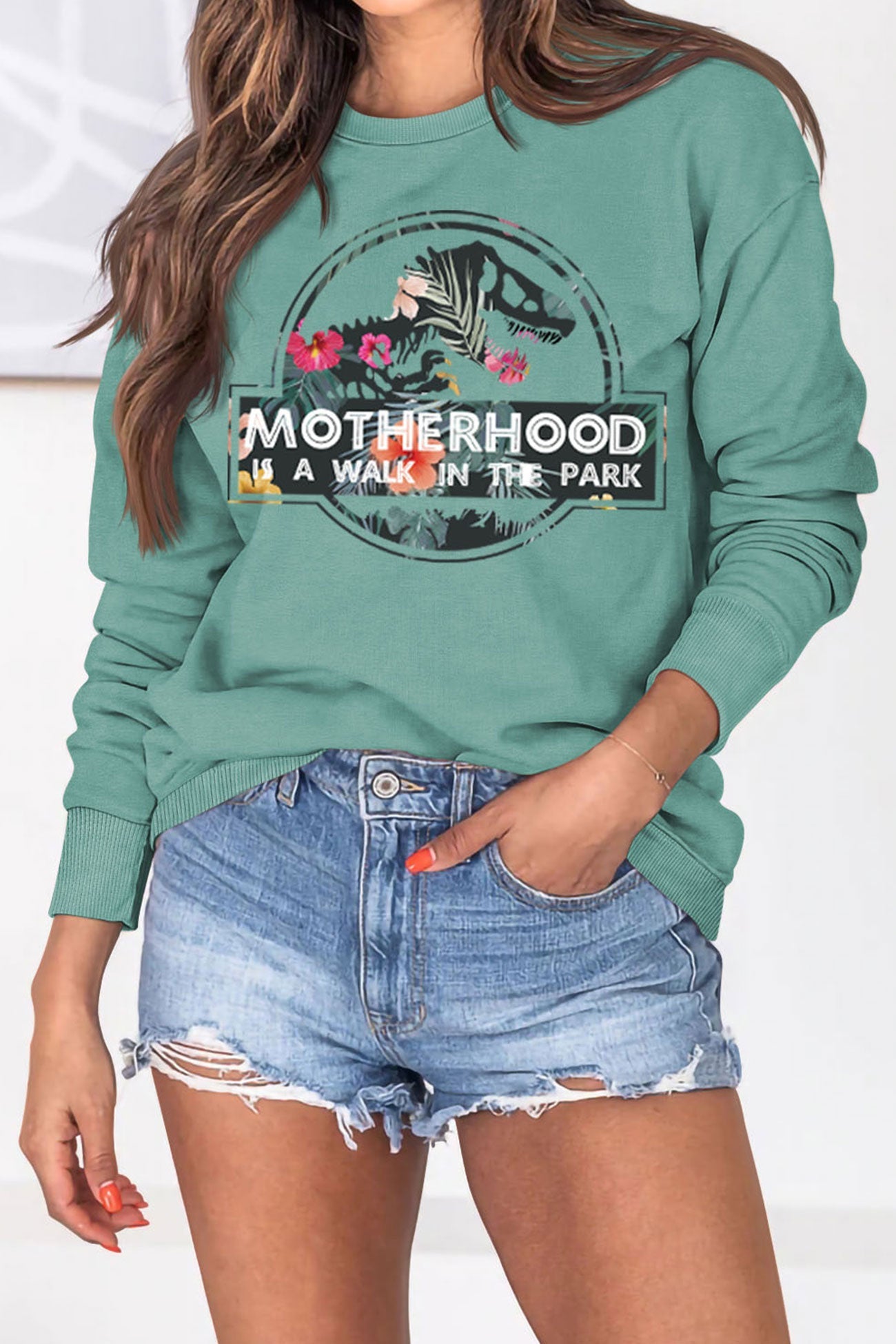 Motherhood Dinosaur Printed Sweatshirt