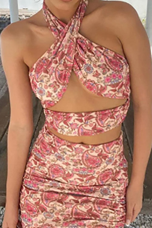 Sexy Mini Halter Cut Out Party Homecoming Dress