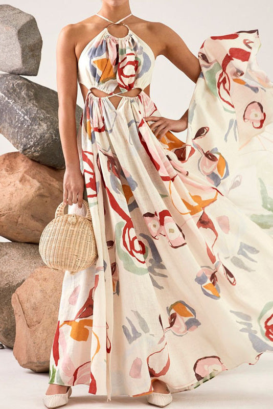 Sexy Print Long Maxi Beach Dress