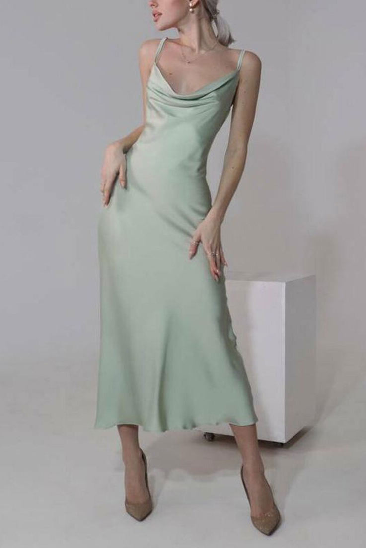 Sexy Sleeveless Midi Party Evening Dress