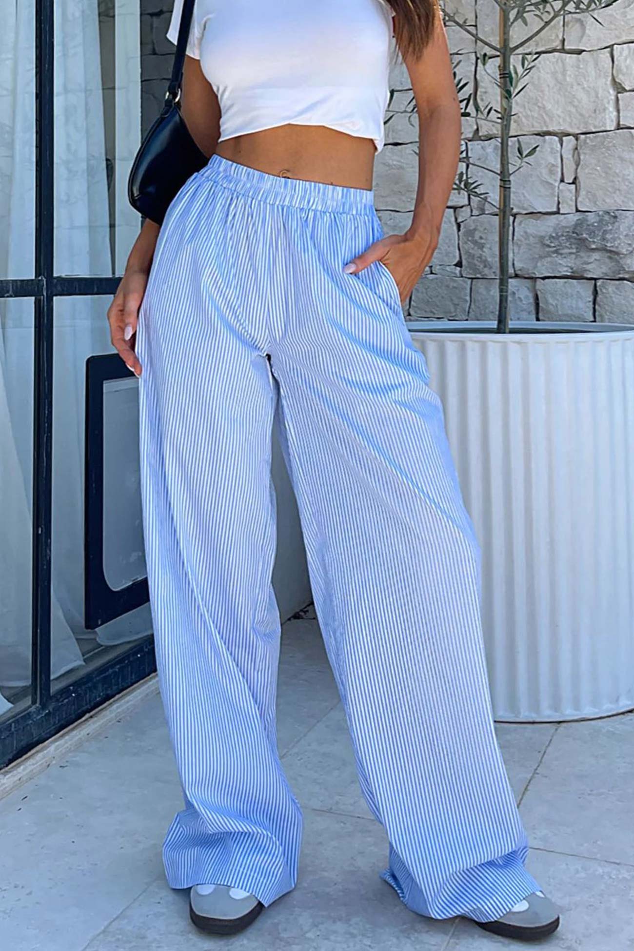Striped Wide Leg Loose Trousers