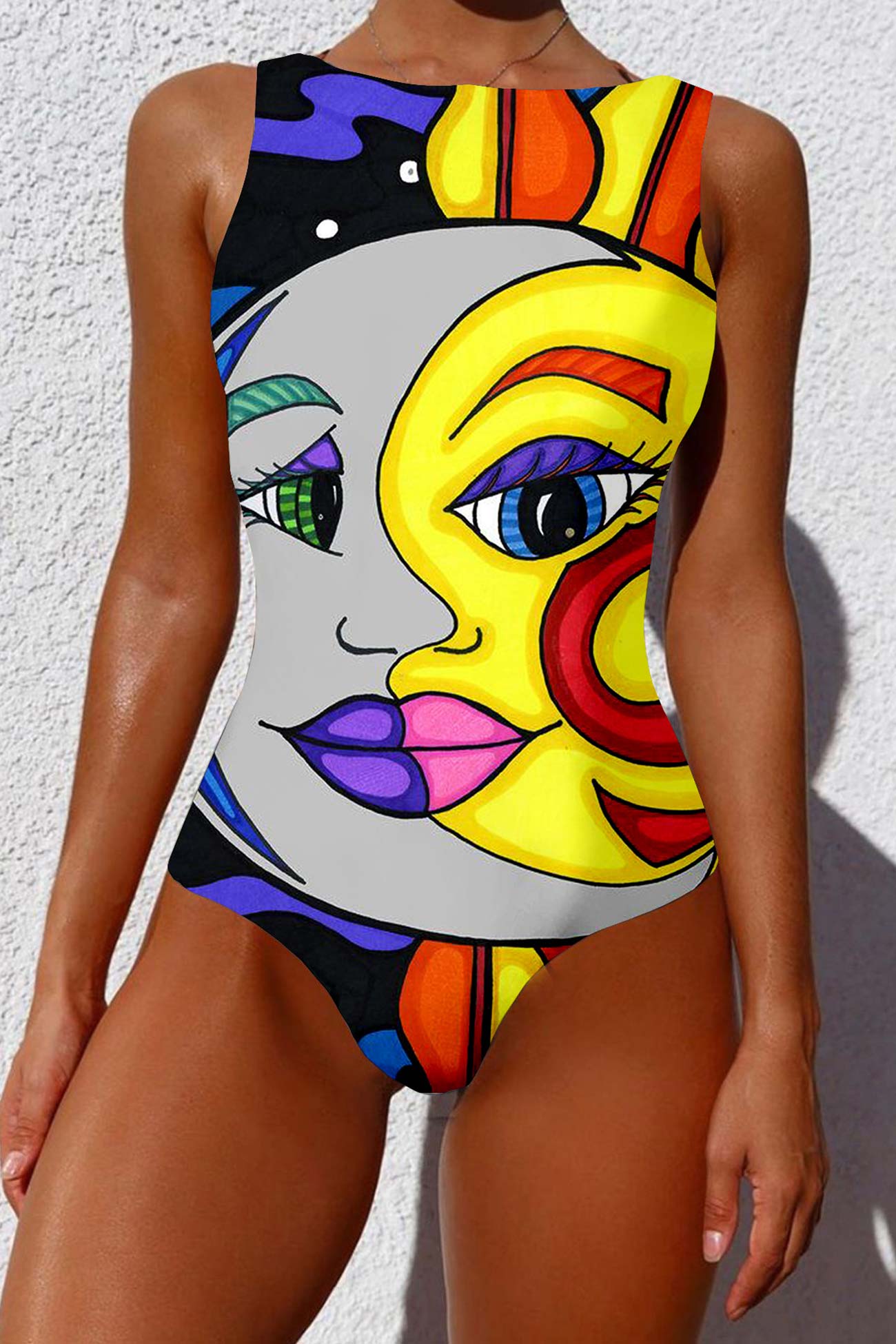 Abstract Oil Painting Print One Piece Swimsuit