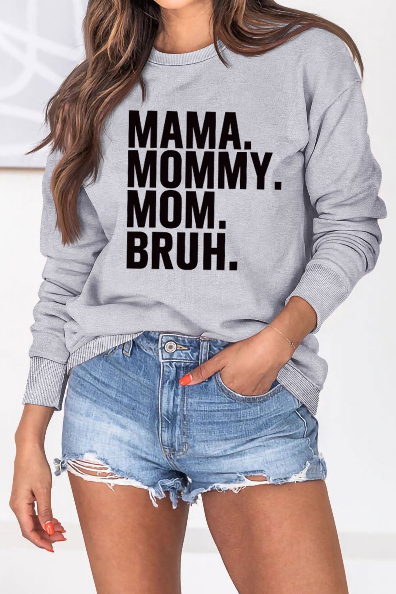 The Way Call Mama Letter Printed Sweatshirt