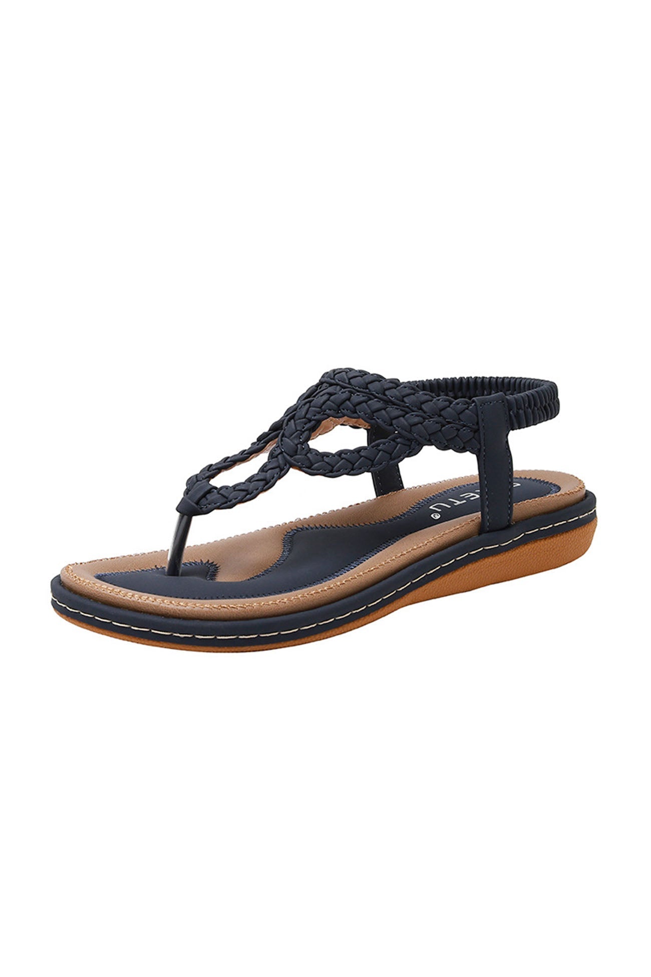 Woven Ankle Strap Thong Sandals