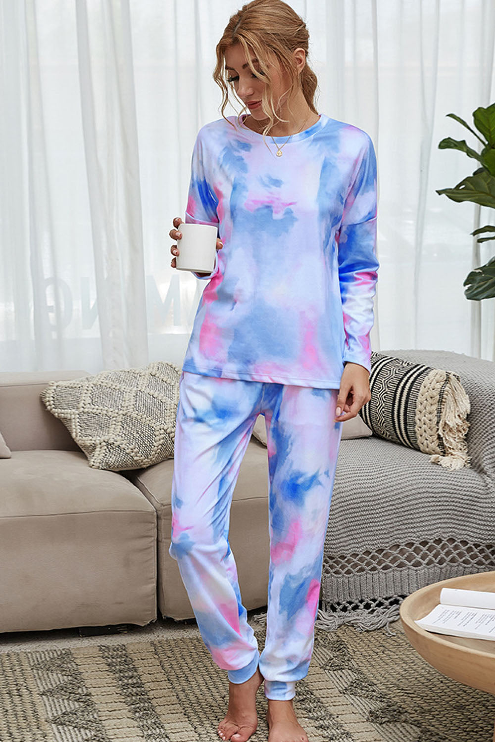 Tie-Dye Home Wear Long Sleeve Suit