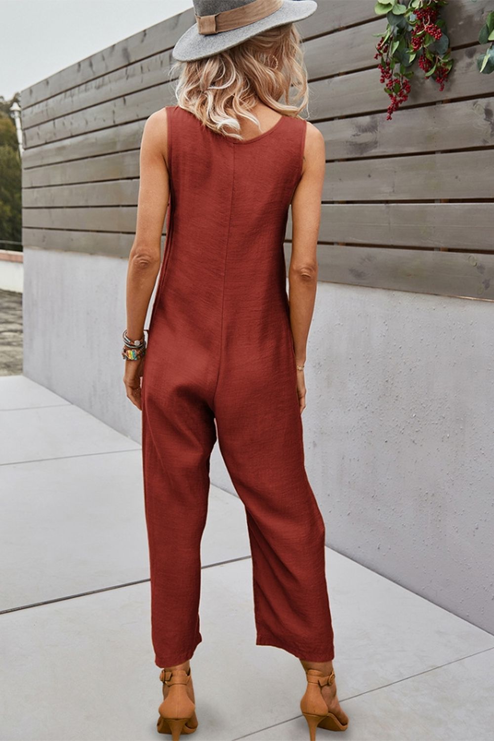 Pocket Solid Color Jumpsuit