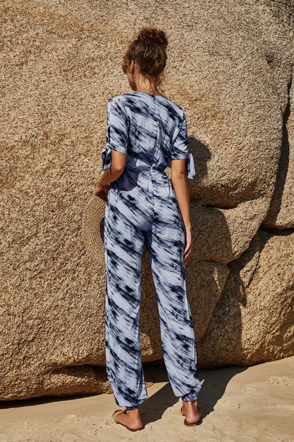 Printed Tie Jumpsuit