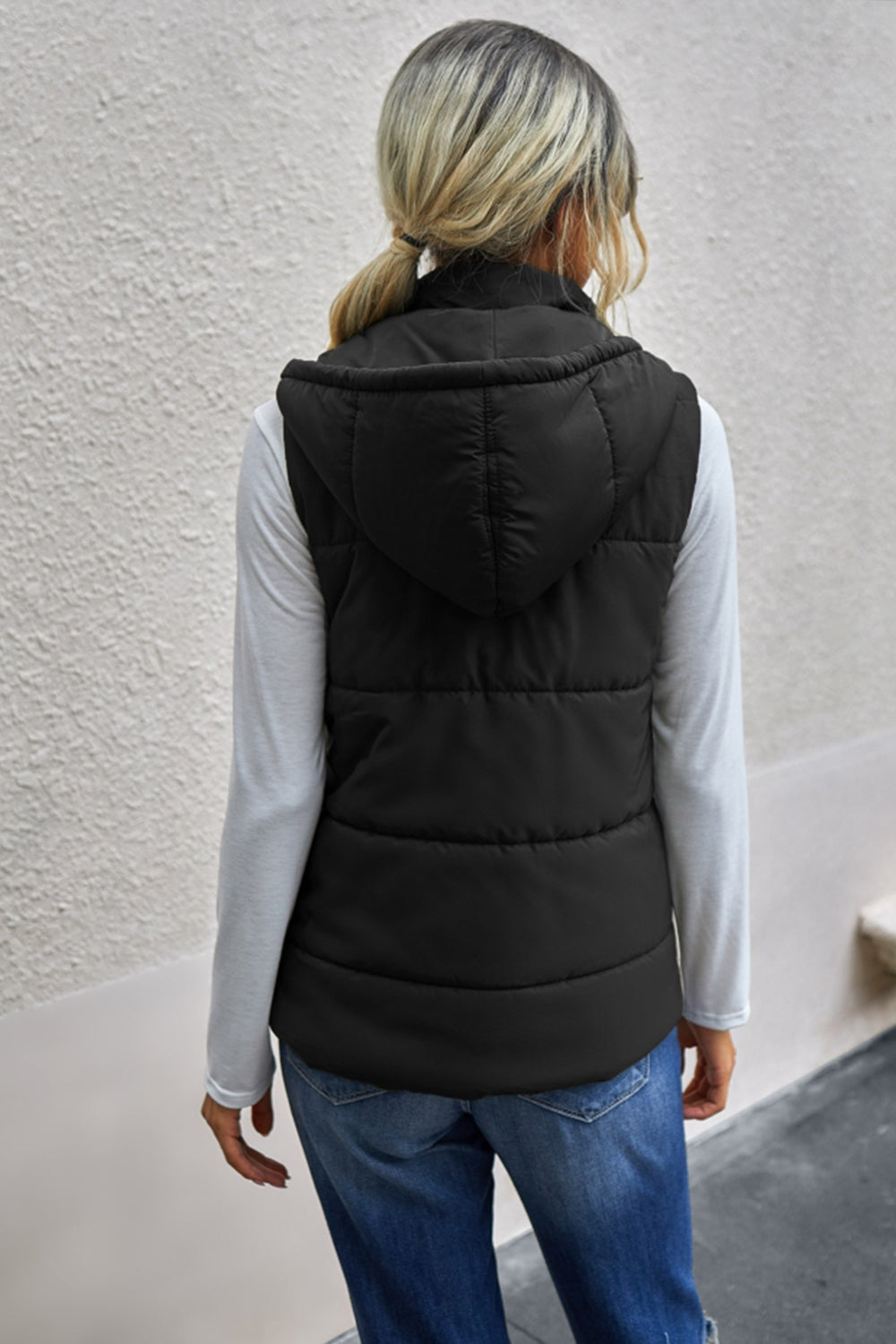 Zip Pocket Hooded Vest