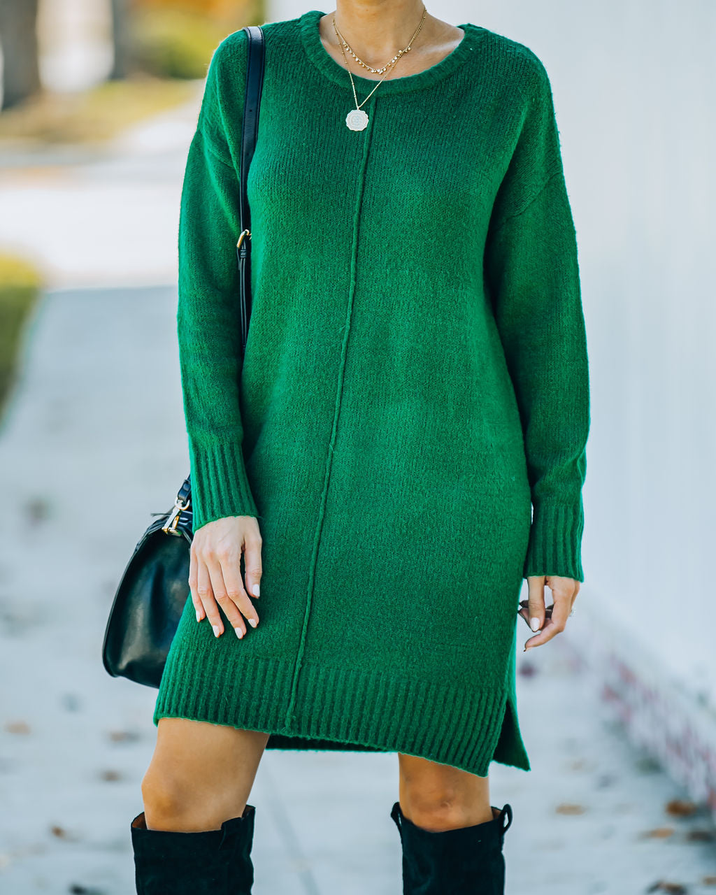 Smoky Mountain Sweater Dress - Green