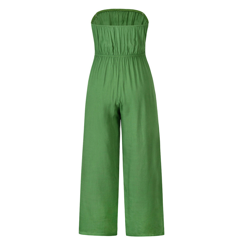 Strapless Waistband Loose Jumpsuit