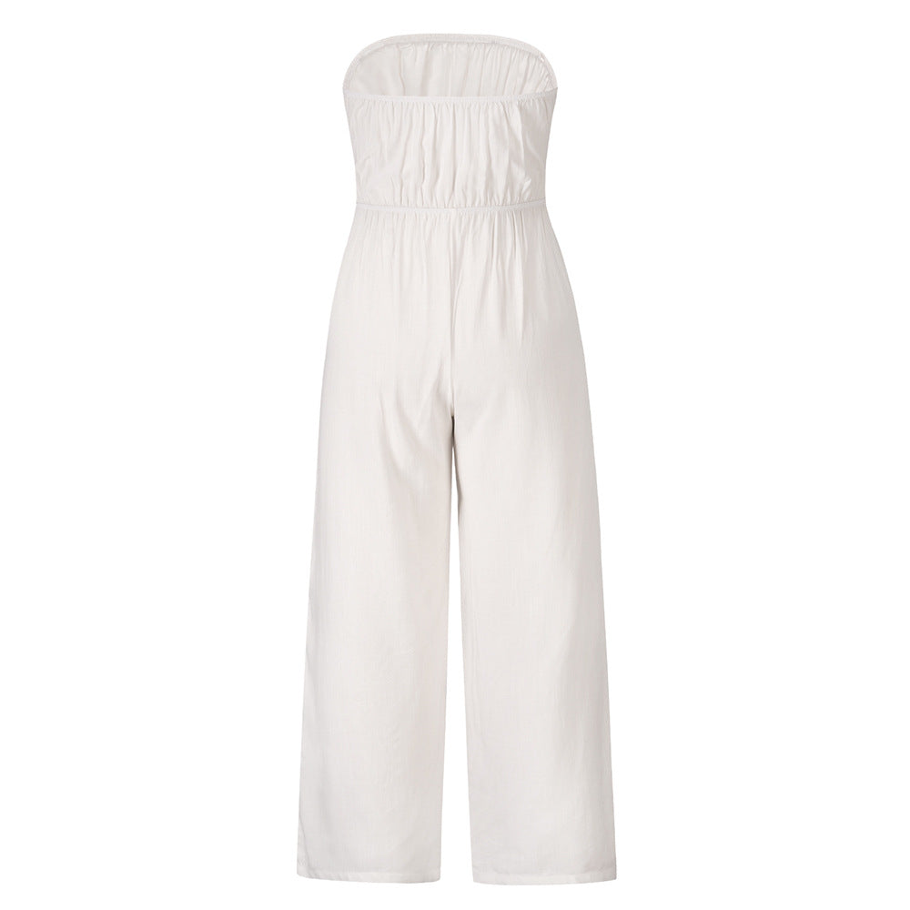 Strapless Waistband Loose Jumpsuit