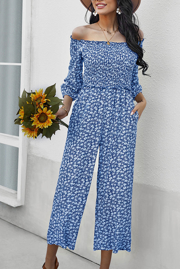 Strapless Floral print Jumpsuit