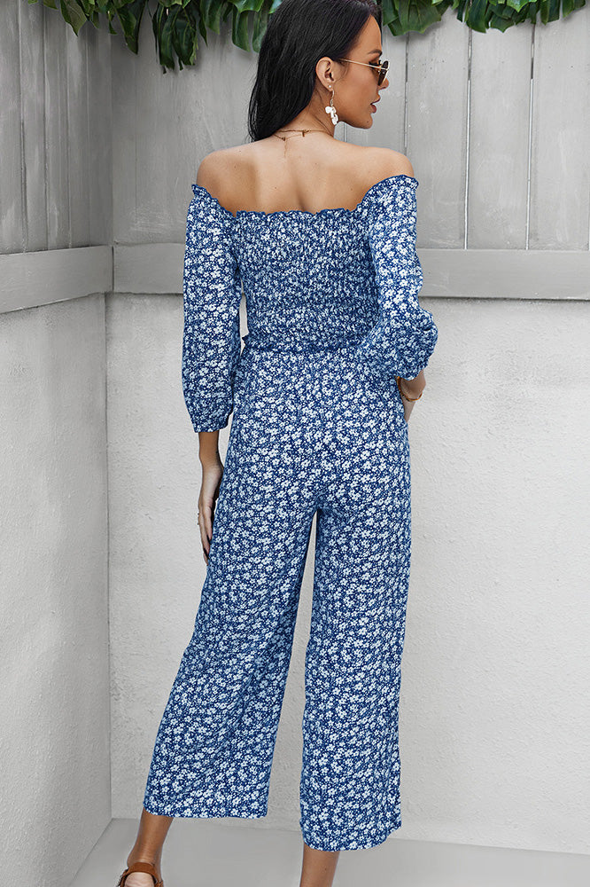 Strapless Floral print Jumpsuit