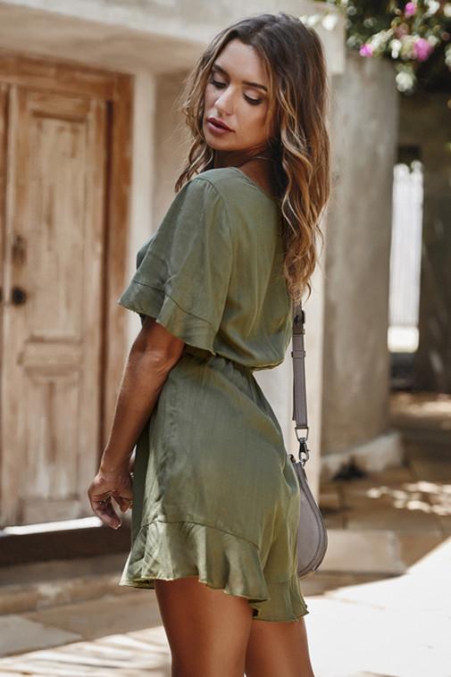 Elegant Short Sleeve High Waist Romper