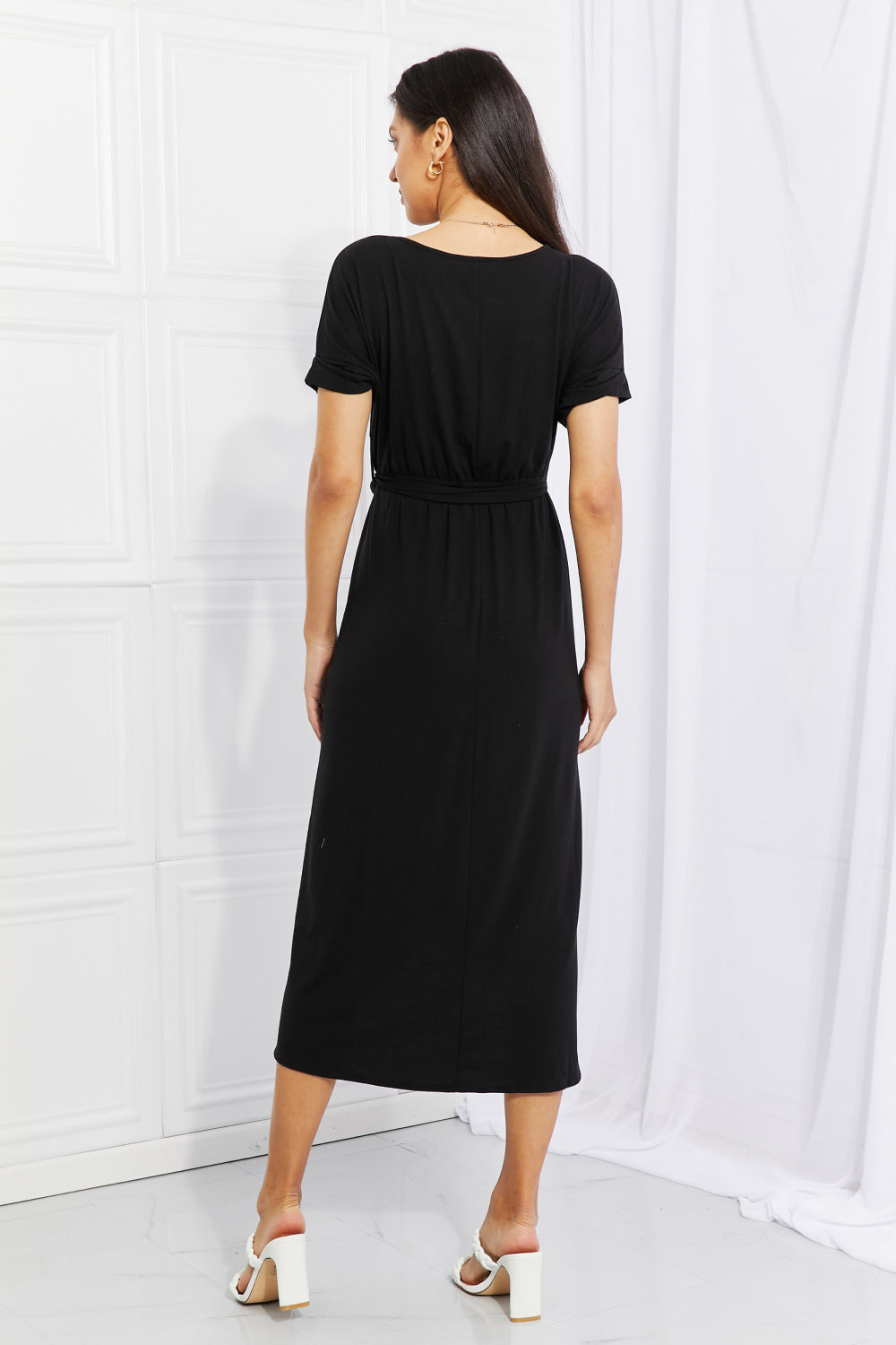 Zenana Full Size Right Here Tulip Hem Dress