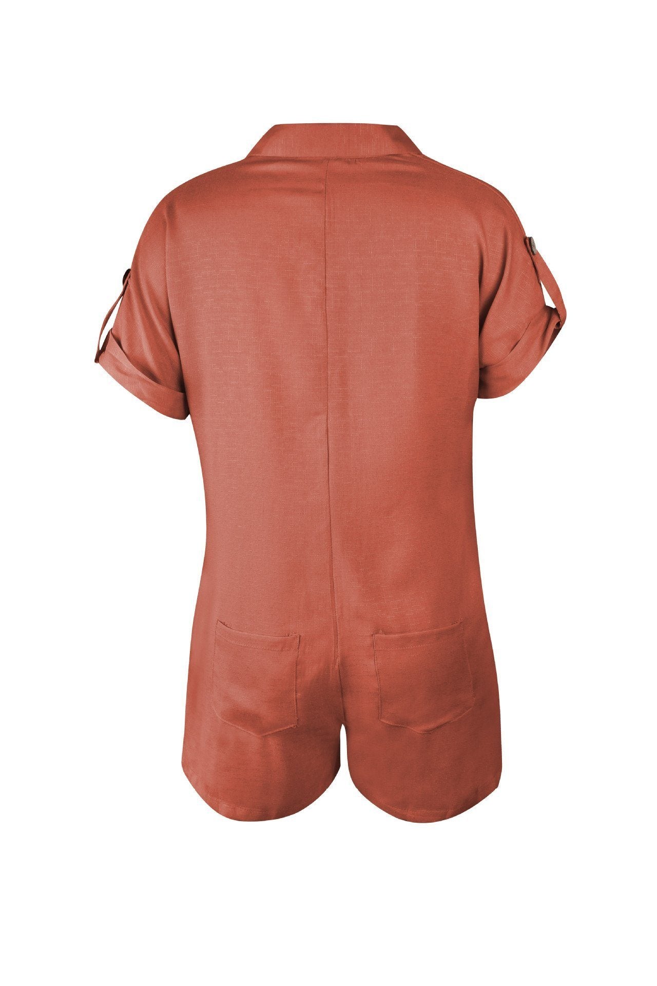 Streetwear Short Sleeve Shirt Romper - Red